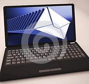 Mails List At Laptop Shows Ongoing Messages