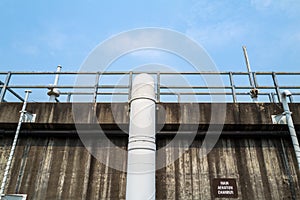 The main aeration chamber housed in a concrete building