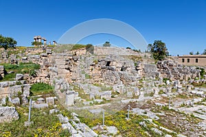Main Agora of ancient Corinth, Peloponnese, Greece photo