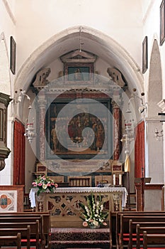 Main altar in the Church of All Saints in Blato, Croatia