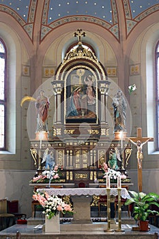 Main altar in the church of the Annunciation of the Virgin Mary in Velika Gorica, Croatia