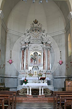 Main altar in the Church of the Helper of Christians in Orebic, Croatia