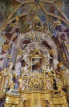 Main altar in the church of Immaculate Conception in Lepoglava, Croatia