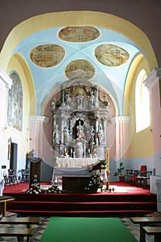 Main altar in the Church of Saint Martin in Pisarovinska Jamnica, Croatia