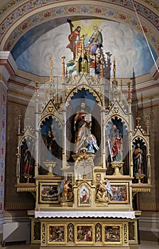 Main altar in the church of Saint Matthew in Stitar, Croatia