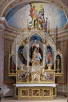 Main altar in the church of Saint Matthew in Stitar, Croatia