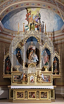 Main altar in the church of Saint Matthew in Stitar, Croatia