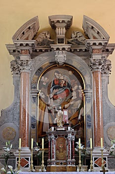 Main altar in the church of Saint Sylvester Pope in Kanfanar, Croatia