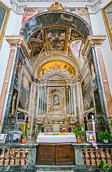 Main altar in the Church of Santa Maria della Pace in Rome, Italy.