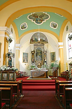 Main altar in the church of Our Lady of Seven Sorrows in Veliko Trgovisce, Croatia photo