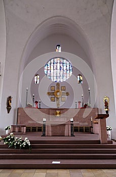 Main altar in the Saint Lawrence church in Kleinostheim, Germany