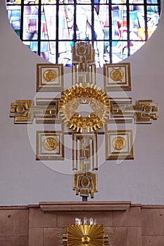 Main altar in the Saint Lawrence church in Kleinostheim, Germany