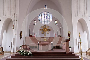 Main altar in the Saint Lawrence church in Kleinostheim, Germany