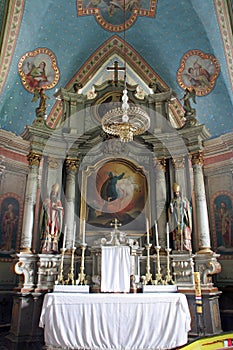 Main altar in St Elijah church in Lipnik, Croatia