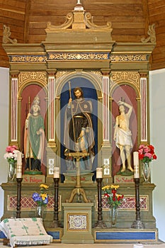 Main altar in St Roch Chapel in Cvetkovic Brdo, Croatia