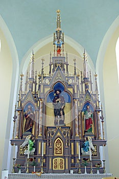 Main altar at St. Roch Church in Luka, Croatia