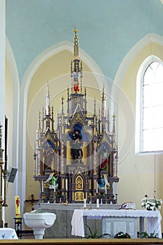 Main altar at St. Roch Church in Luka, Croatia