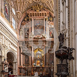 Main Altarpiece of the Mosque-Cathedral of Cordoba, Spain, designed by Alonso Matias.