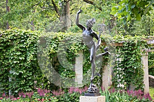 The sculpture `Mercury` in the upper park of Oranienbaum