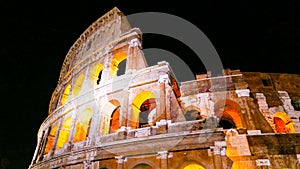 Main attraction in Rome - the Colosseum called Colisseo di Roma