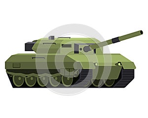 Main battle tank in flat style. German military vehicle Leopard 2