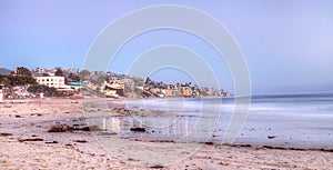 Main Beach at sunset in Laguna Beach