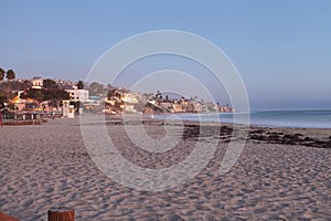 Main Beach at sunset in Laguna Beach