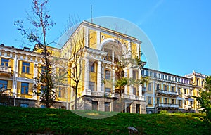 Main building of the Central military sanatorium in the Arkhangelskoye manor near Moscow, Russia