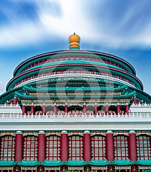 The main building of the Great Hall of the People in Chongqing, China
