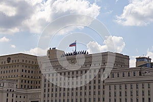 Main Building of the Ministry of Defence of the Russian Federation Minoboron, day. Moscow, Russia
