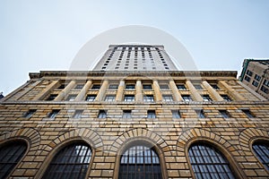 Main building of the Royal Bank tower in Montreal, Quebec, Canada. The Royal Bank Tower is a high rise from the 1920`s