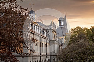 Main building of the University of Bonn, in Germany, called Bonn universitat, in oldest part of campus. it\'s the main photo