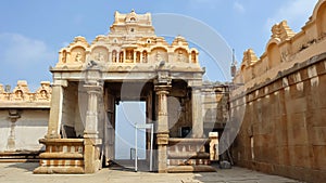 Main campus Entrance Gate of Gommateshwara Temple, Shravanbelagola, Karnataka photo