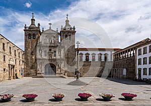 The main square of Viseu by the cathedral in the Old Town photo