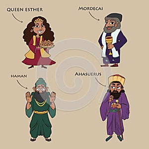 Main characters from the book of esther