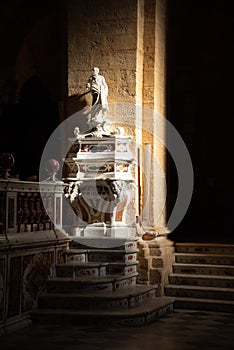 Main church of Alghero, interior detail. Sardinia, Italy