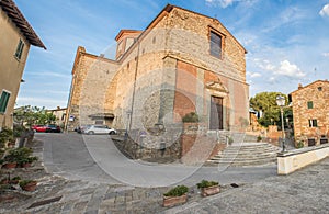 La Collegiata church in Lucignano town in Italy photo