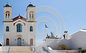 Main church of naoussa on the paros island Greece