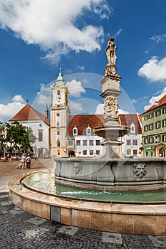 Main City Square in Old Town in Bratislava, Slovakia