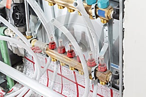 Main Control manifold of house floor heating system.