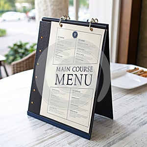 Main course menu isolated on white background