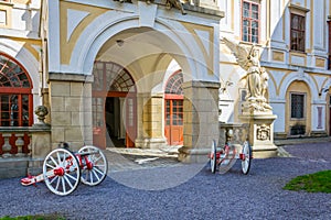 Main courtyard of the archbishopÂ´s palace in Kromeriz, Czech republic....IMAGE