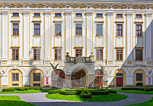 Main courtyard of the archbishopÂ´s palace in Kromeriz, Czech republic....IMAGE