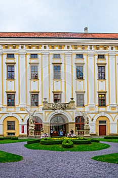 Main courtyard of the archbishopÂ´s palace in Kromeriz, Czech republic....IMAGE