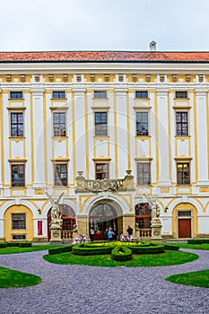 Main courtyard of the archbishopÂ´s palace in Kromeriz, Czech republic....IMAGE