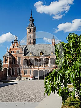 Main courtyard of the newly renovated museum Hof van Buysleyden, Mechelen, Belgium