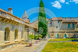 Main courtyard with a pavilion in the old carthusian monastery Chartreuse de Villeneuve lez Avignon, France