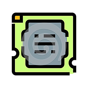 Main cpu microchip computing processing hardware icon