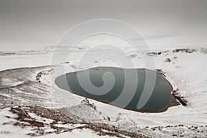 The main crater at Krafla Volcano in Northern Iceland