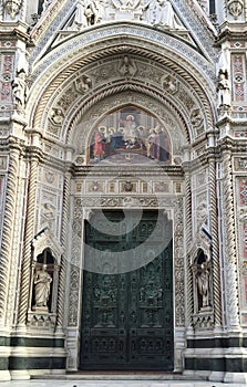 Main door of Florence Cathedral Duomo Santa Maria del Fiore